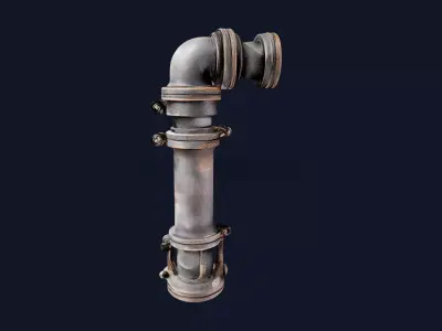 Game-Ready Industrial Pipe Elbow 3D Model  3D model