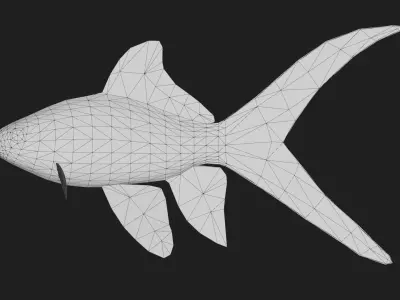 Carp fish Low-poly 3D model 2