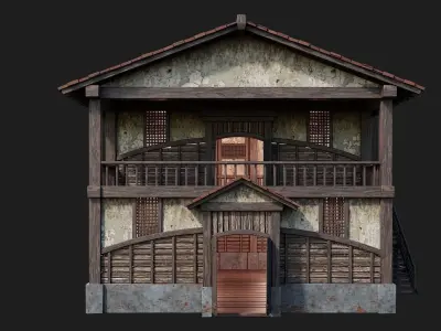 Medieval House Building 4K Textures GameReady 157 Low-poly 3D model
