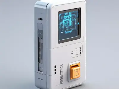 SciFi Futuristic Handheld Device Low-poly 3D model