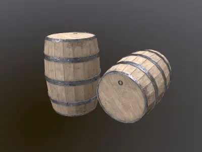 Barrel 02 Low-poly 3D model