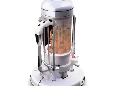 SciFi Laboratory Vacuum Chamber Device Low-poly 3D model