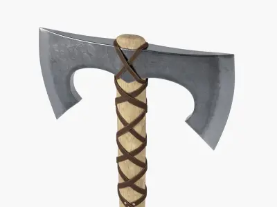 Viking Axe 3D model 7