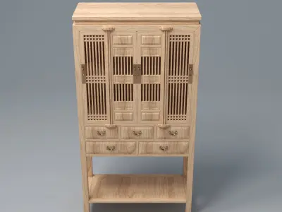 ANTIQUE CABINET SET 3D model