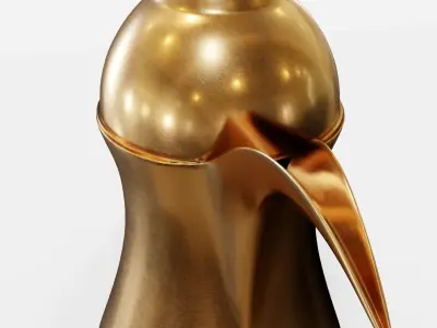 dallah golden coffee pot Low-poly 3D model
