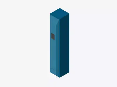 Locker - Metal - Locka - Classic Extra - Single Tier Low-poly 3D model