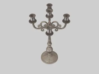 Old Candleholder Model Low-poly 3D model