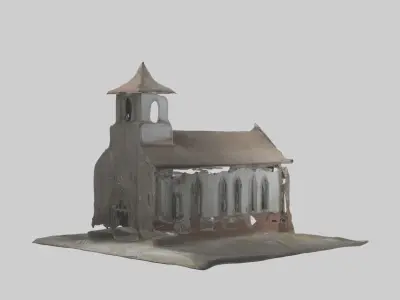 Abandoned church model Low-poly 3D model