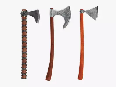 -Battleaxes- Low-poly 3D model