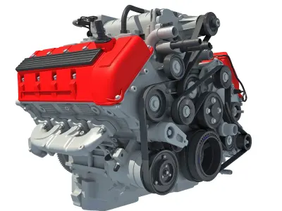 V8 Engine 3D model 2