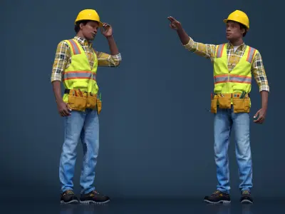  Construction Worker Fur Rigged 