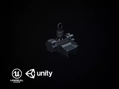 Backup Iron Sight PBR Low-poly 3D model