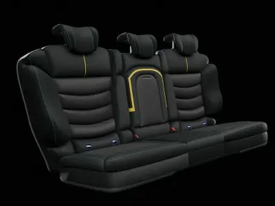 Car seat set Black 3D model