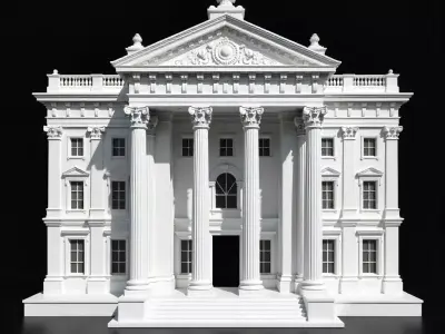 Roman Style Architecture Decorative 3D Building 3D print model