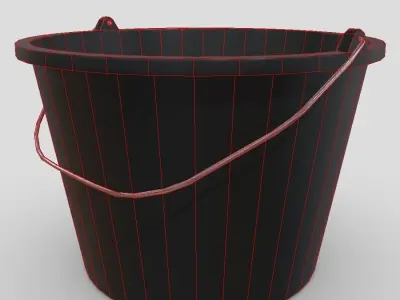 Bucket 6 Low-poly 3D model