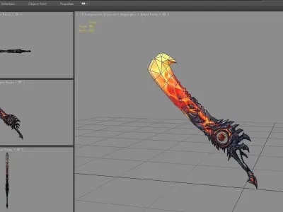  Cartoon lava sword Low-poly 3D model
