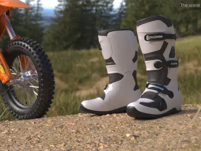  Enduro Motorcycle Boots White Black 