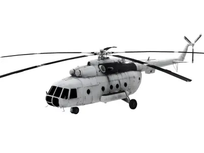 Lowpoly Mil Mi-8 Aircraft Model Low-poly 3D model