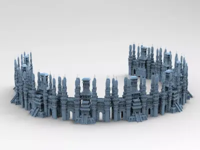 Ancient Ruler City Hyboria Walls  3D model