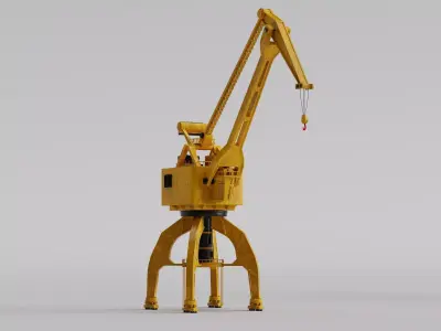 Industrial Port Crane Gantry Machinery Construction Pack PBR 3D model