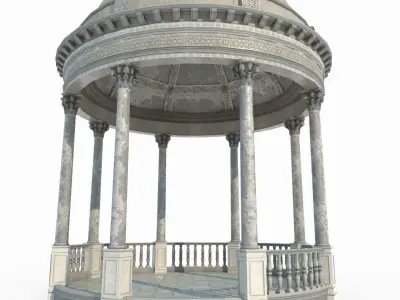 Circular pavilion in ancient architecture 3D model