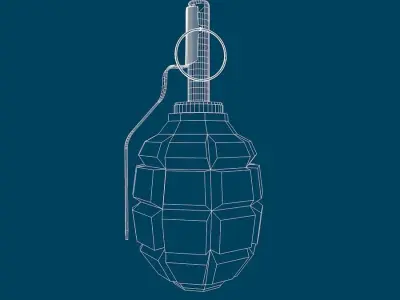 F1 Grenade 3D model no texture 3D model