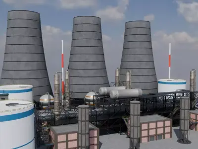 Refinery Unit - Game Ready - PBR  Low-poly 3D model