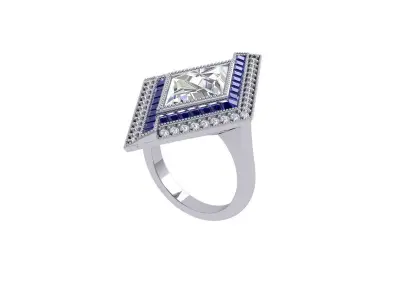 Triangle Artdeco Ring 3D print model buy