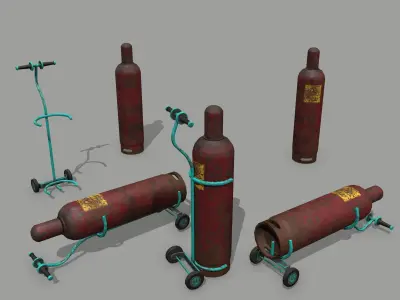 Propane Tank Low-poly 3D model 12