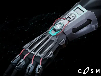 Cyberpunk X3 Combat Gloves Low-poly 3D model