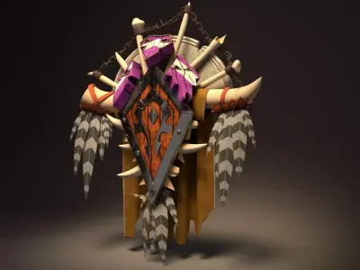 Warriors Tribal Shield Low-poly 3D model