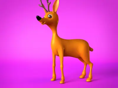Deer character Low-poly 3D model