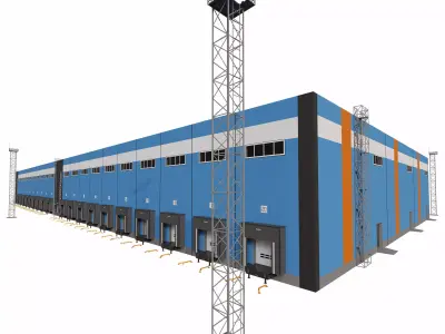 Modular logistics warehouse 1 3D model