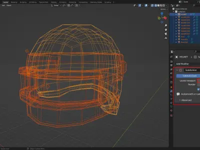 Stylized Helmet Low-poly 3D model