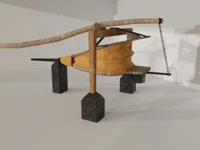 medieval era blacksmith bellows 3D model