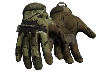 Modern Military Tactical Gloves - Multicam Low-poly 3D model