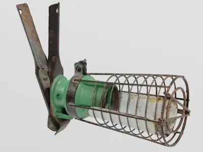 Work Light Cage Lamp  photogrammetry scan PBR 4K textures Low-poly 3D model
