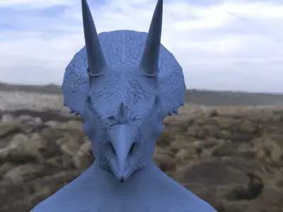 Dino Head 2 Mask 3D model