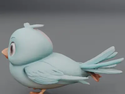 blue bird 3D model purchase