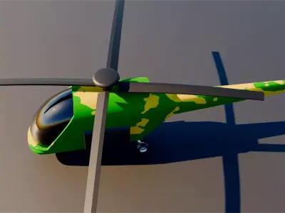 Free Low Poly Military Helicopter 3D Model Free low-poly 3D model