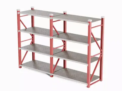 Steel Shelf Set A Low-poly 3D model