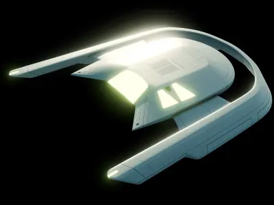 Sci-Fi Ship U-CAT Low-poly 3D model