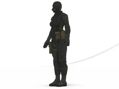 Female Stealth Agent Covert Tactical Suit 3D Model Low-poly 3D model