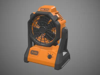 Jobsite Fan Low-poly 3D model