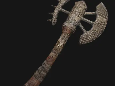 Medieval Axe for Games Low-poly 3D model