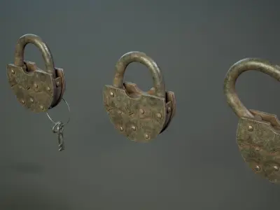 Padlock PBR Low-poly 3D model