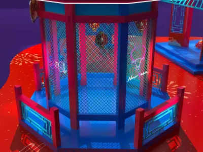 Commercial exhibition design with Chinese fashion style 3D model