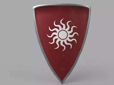 Shield surfboard Low-poly 3D model