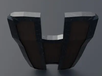 Battle shield Low-poly 3D model