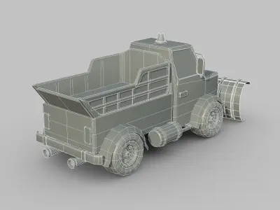 Stylized Toon Snow Plower Truck Low-poly 3D model